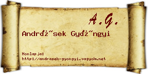 Andrásek Gyöngyi névjegykártya