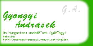 gyongyi andrasek business card